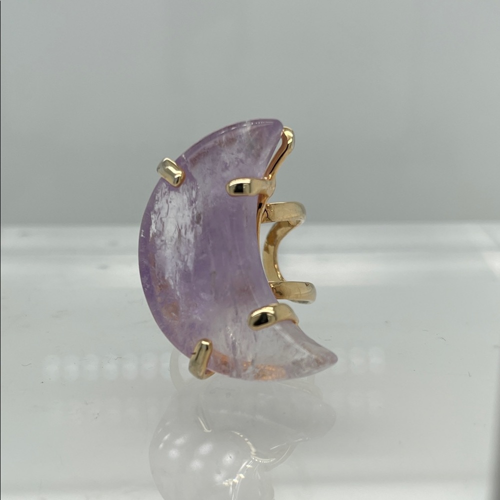 Amethyst Moon crystal ring, adjustable